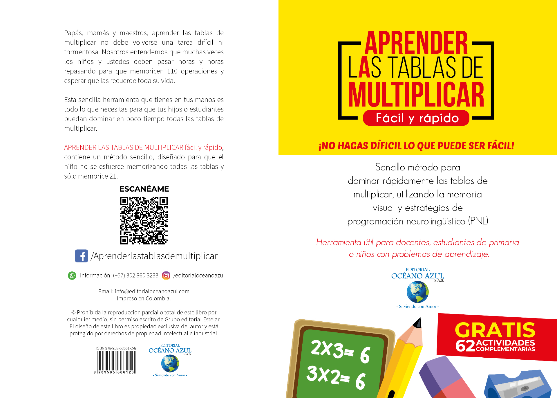 Portada del libro Aprender las Tablas de Multiplicar Fácil y Rápido